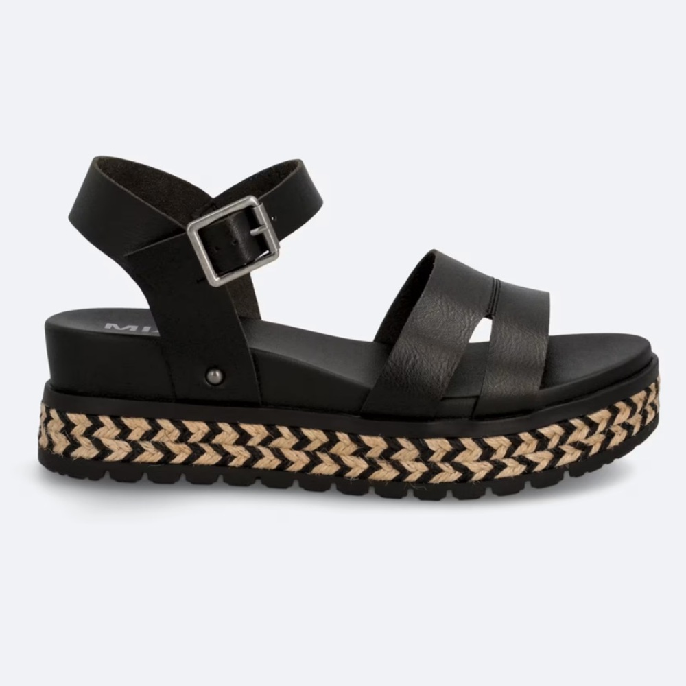 MIA Black Platform Sandals-Lydia Wedge